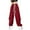 Wine, variant on ShomPort Cargo Pants for Women Baggy Trendy Pants Wide Leg Drawstring Elastic Waist Streetwear with Pockets