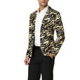 thumbnail image 5 of INSPIRE CHIC Men's Party Animal Leopard Print Blazer Notched Lapel Lightweight Sport Coat Suit Jacket M Beige, 5 of 7