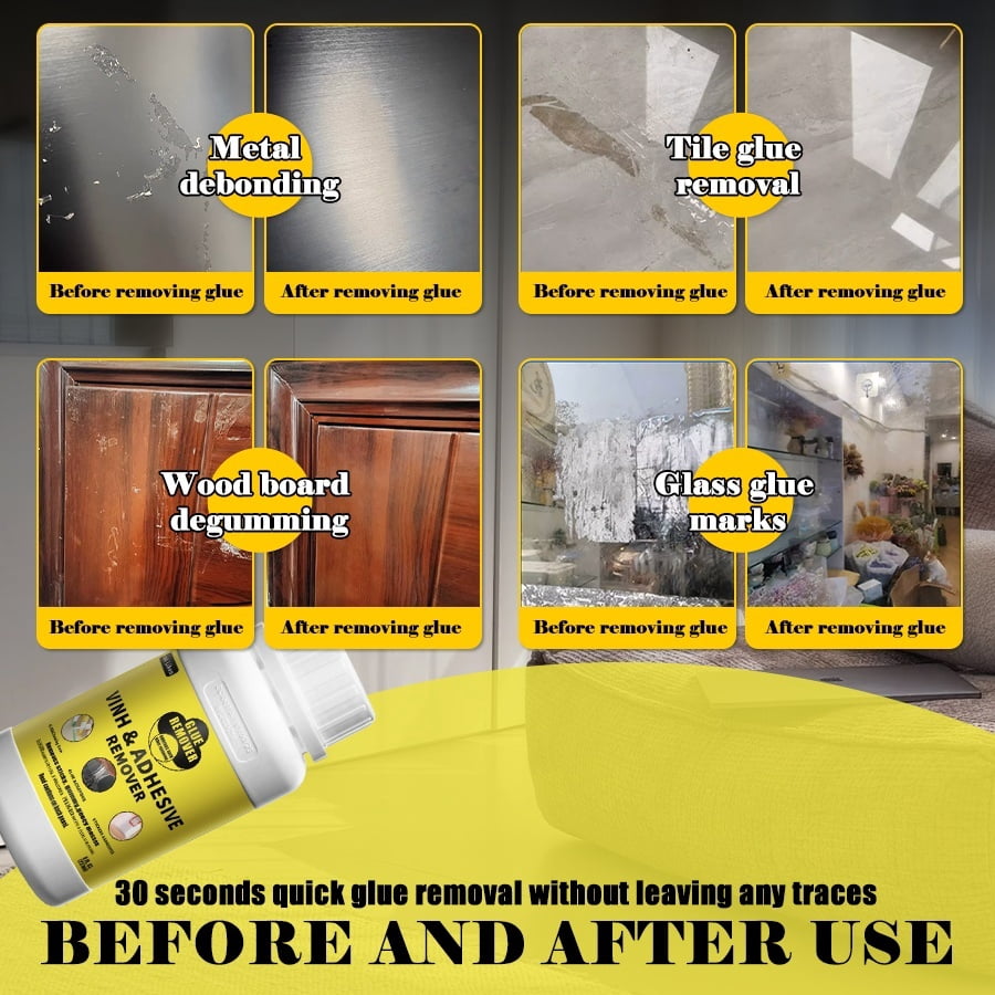 4 PC Heavy-Duty Adhesive & Paint Remover Spray, Fast-Acting Residue-Free Cleaner for Label, Tape, Glue Residue on Plastic, Metal and Automotive Surfaces