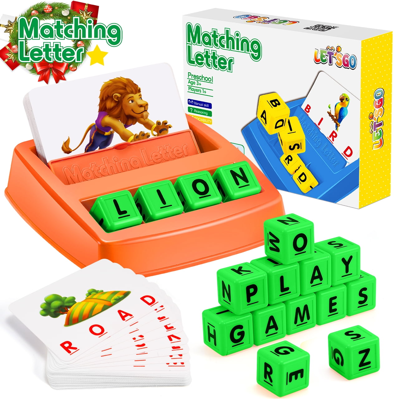 Matching Letter Game for Kids Age 37, Flash Cards Matching Alphabet Game,Educational Learning