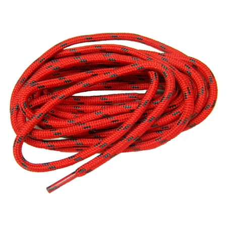 Image of 2 Pair Pack 45 Inch Red With Black Reinforced With Dupont Kevlar Round 6mm Diameter Heavy Duty Boot Shoelaces