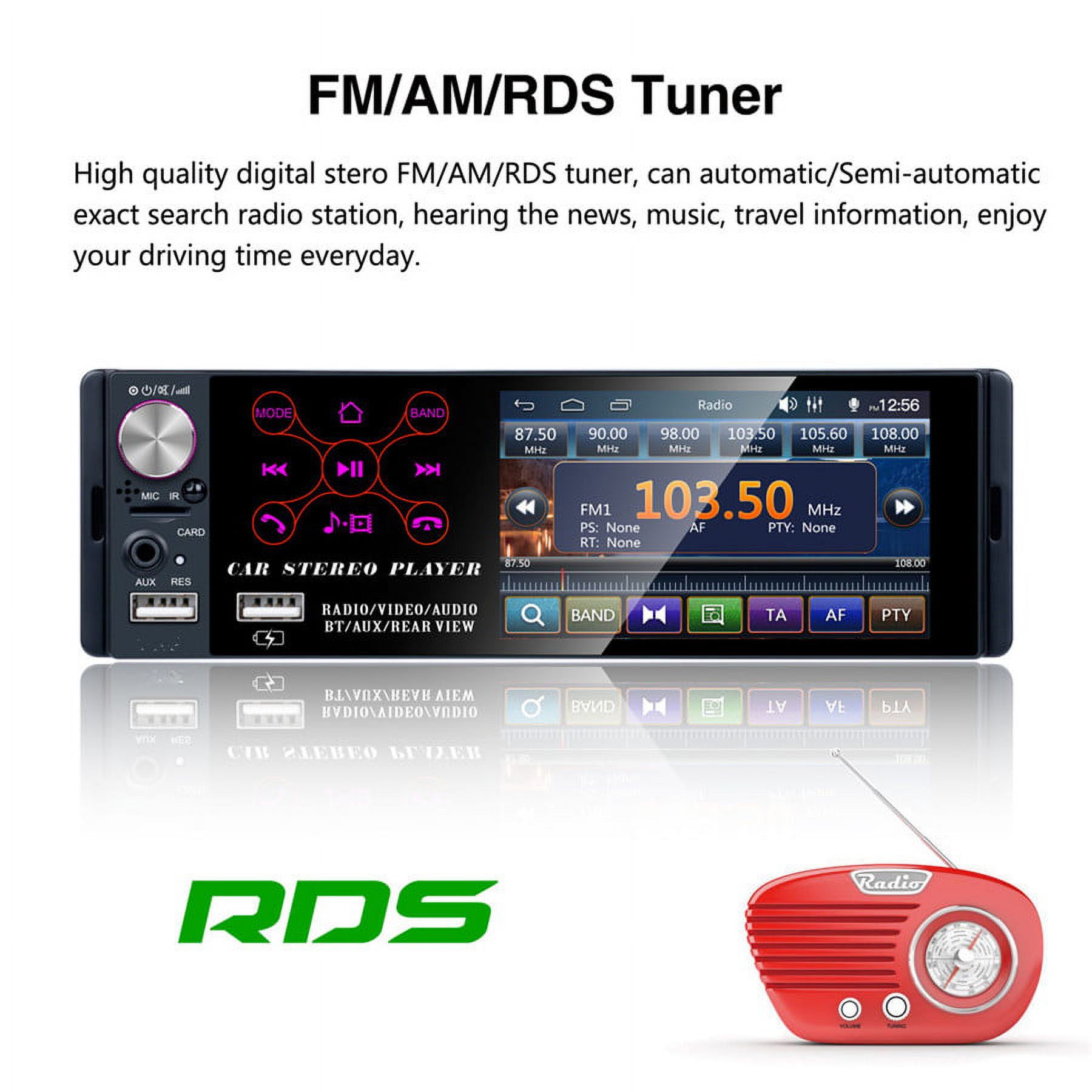 Car 4.1" 7 Color Back Light RMVB/Radio/AM/FM/RDS/AUX Radio Bluetooth MP5 Player - image 2 of 5