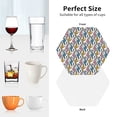 thumbnail image 6 of Lsque Colorful Lightning Bolts Pattern 4" Drink Coasters Set of 4, PVC Leather Absorbent Coasters, Table Coaster Set Decorative Coffee Cup Coasters Housewarming Gift-Hexagon, 6 of 6