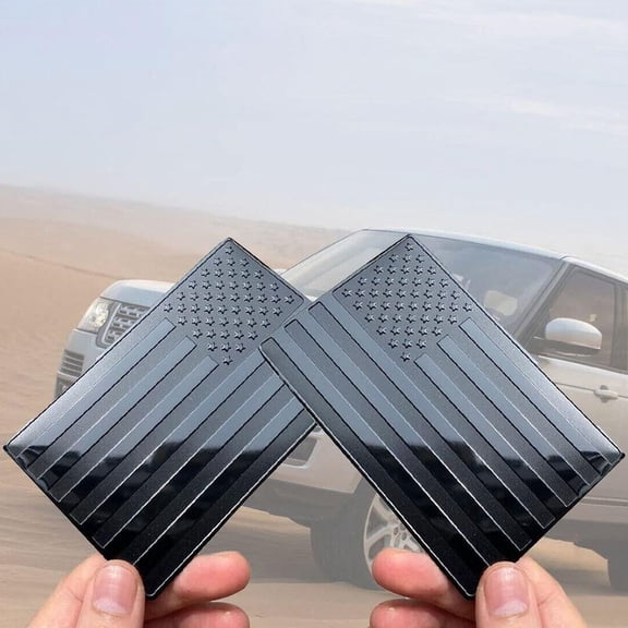 FurNest Black USA Flag 3D Metal Emblem Sticker For Car and Truck Deca
