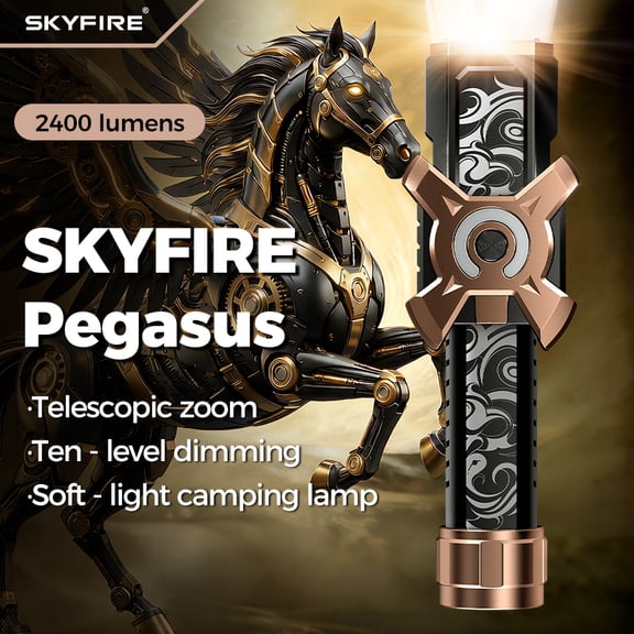 SKYFIRE 7070 LED Rechargeable EDC Flashlight, Adjustable High-Intensity Outdoor Light for Camping, Hiking and Emergency Scenarios