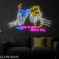 thumbnail image 3 of Glowneon Good Plans Never Fail Neon Sign, Skull Beer Club Led Sign, 3 of 4
