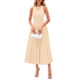 thumbnail image 1 of Vestido PRETTYGARDEN 2025 sin mangas línea A plisado albaricoque Talle S, 1 of 8