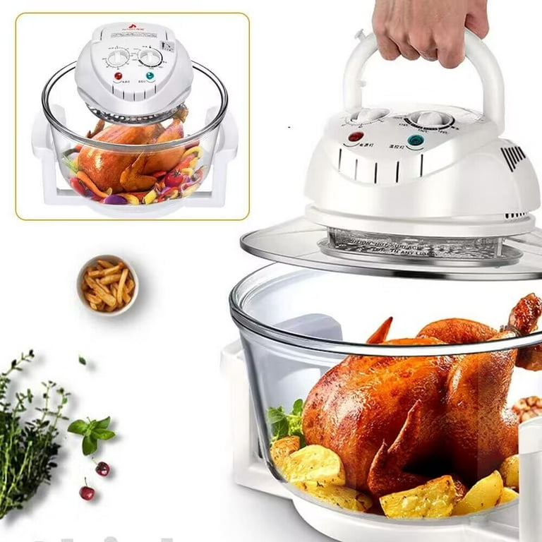 i Kito Large Turbo Air Fryer 12.6QT Frying Pan with Roaster Steamer,  Toaster Cooking Convection Oven 12L White
