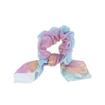 Unique Bargains 1 Pc Gold Stamping Colorful Scrunchies for Home Yellow Pink