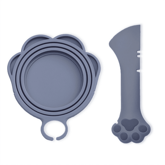 Cat Food Can Lid and Spoon, BPA Free Silicone Cover for Animal Wet Food Storage, Reusable Topper for 3/ 5 /5.1/ 5.5/12/ 13 oz Cans Refrigerator Fresh Wash Machine Apply