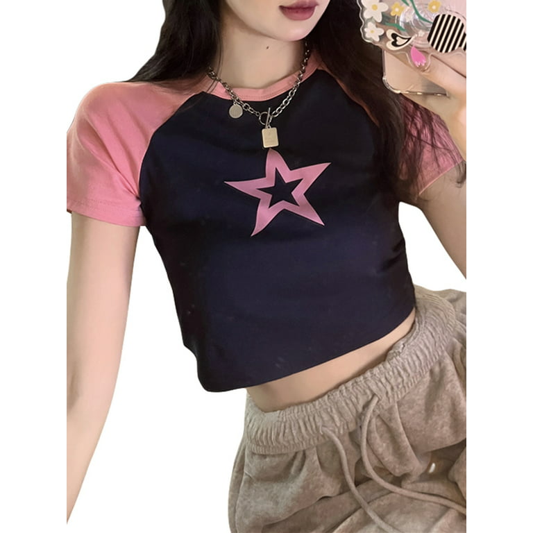 Camisas Femininas Para Colorir Alfabeto Lore Trashy 2000s Crop Vintage Top  Girl Fairycore De $55,52