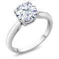thumbnail image 2 of Gem Stone King 925 Sterling Silver White Zirconia Women Solitaire Engagement Ring (2.00 Ct Round Cut, Available in Size 5,6,7,8,9), 2 of 4
