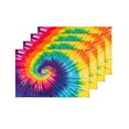 thumbnail image 4 of MKHERT Abstract Rainbow Spiral Tie Dye Placemats Table Mats for Dining Room Kitchen Table Decoration 12x18 inch,Set of 4, 4 of 4