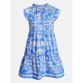 thumbnail image 7 of Time and Tru Women's and Women's Plus Tiered Cotton Mini Dress with Flutter Sleeves, Sizes XS-4X, 7 of 7