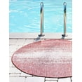 thumbnail image 5 of Unique Loom Outdoor Modern Collection Area Rug - Ombre (4' 1" Round Rust Red/Gray), 5 of 7