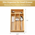 thumbnail image 5 of Bamboo Kitchen Drawer Organizer, 7 Inch Silverware Utensils Tray Holder for Small Drawer, Wood Caddy for Flatware Cutlery Knives, 5 of 6