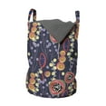 thumbnail image 1 of Botanical Laundry Bag, Colorful Exotic Jungle Night Interpretation, Hamper Basket with Handles Drawstring Closure for Laundromats, 13" x 19", Quartz Salmon, by Ambesonne, 1 of 4