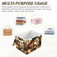 thumbnail image 6 of Yayeee Collapsible Cube Storage Bin with Lid Fabric Closet Decorative Basket with Handles, Gold Flower, 6 of 7