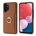 thumbnail image 5 of Allytech for Samsung Galaxy A13 4G/5G Case with Ring Holder, Premium PU Leather Kickstand Shockproof Cards Holder Cash Pocket Wallet Case Cover for Samsung Galaxy A13 4G/5G- Brown, 5 of 5