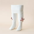 thumbnail image 2 of JYYYBF Baby Girl Winter Pantyhose Knitted Bow Tie Pattern Elastic Waist Durable Cute Warm Comfortable Fashion Tights, 2 of 2