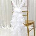 thumbnail image 4 of DOLITY Wedding Chair Bows Chiffon Bonnet Chair Cover Ruffles Chair Covers Chair Sashes White, 4 of 9