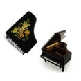 thumbnail image 2 of Gorgeous 30 Note Black Lacquer Grand Piano with Violin & Floral Inlay Musical Jewelry Box - Greensleeves, 2 of 2