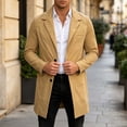 thumbnail image 5 of FRSASU Men's Trench Coat Slim Fit Single Breasted Long Windbreaker Jacket Classic Lapel Casual Overcoat with Side Pockets Khaki, 5 of 9