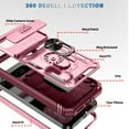 thumbnail image 3 of Decase for Google Pixel 9 / 9 Pro Case with Slide Camera Cover & Magnetic Ring Holder Kickstand, Protective Phone Cover for Google Pixel 9 / 9 Pro,Pink+Darkred, 3 of 9