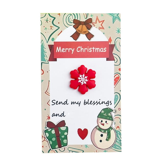 Tarjeta de abrazos de bolsillo navideña TQEHS con Tarjeta de felicitación de Papá Noel