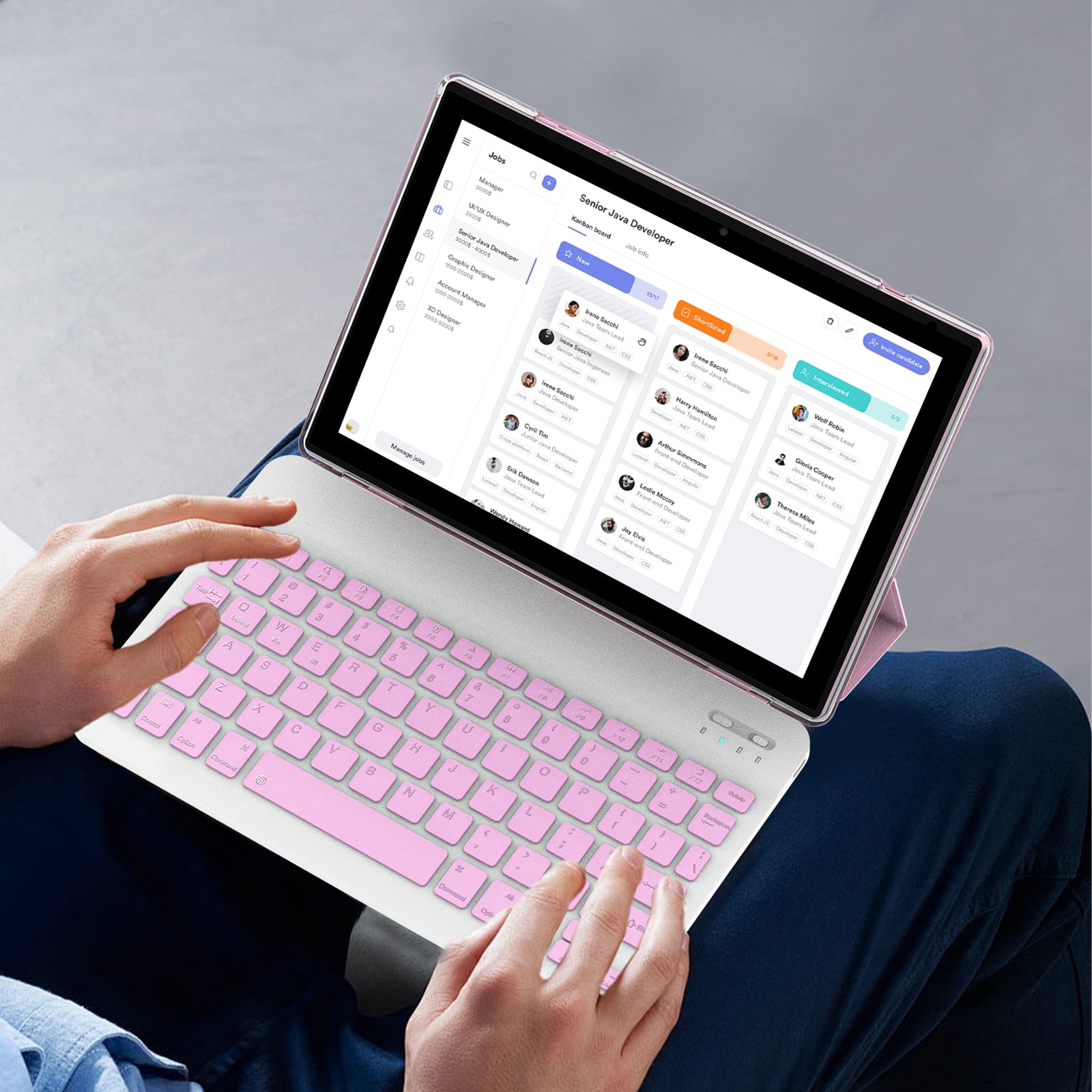 2025 Newest Android 13 Tablet with Keyboard 10 Inch 2 in 1 Tablets, 12GB RAM 128GB ROM 1TB Expand, Quad-Core 2.0GHz CPU Tablet PC, 5G WiFi 6 BT 5.0, 8MP Camera, Google Certified Tableta