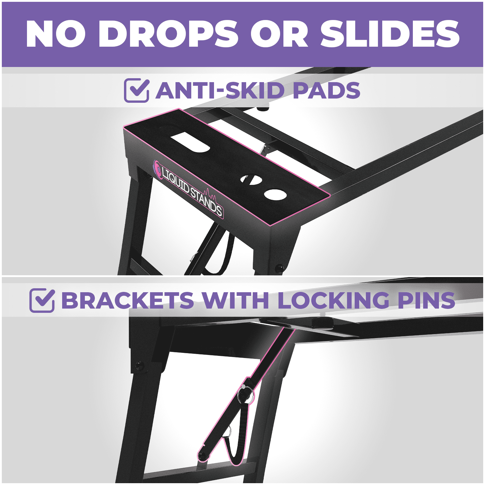 Liquid Stands Collapsible Piano Keyboard Stand - Adjustable and Portable Heavy Duty Music Stand for Kids & Adults - Fits 54-88 Key Electric Digital Pianos - Sturdy Musical Keyboard Table