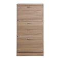 thumbnail image 2 of Kadyn Wooden 3-Drawer Shoe Cabinet for Entryway, White Freestanding Shoe Rack Storage Organizer with 2 Flip Doors, Wood Color, 2 of 9