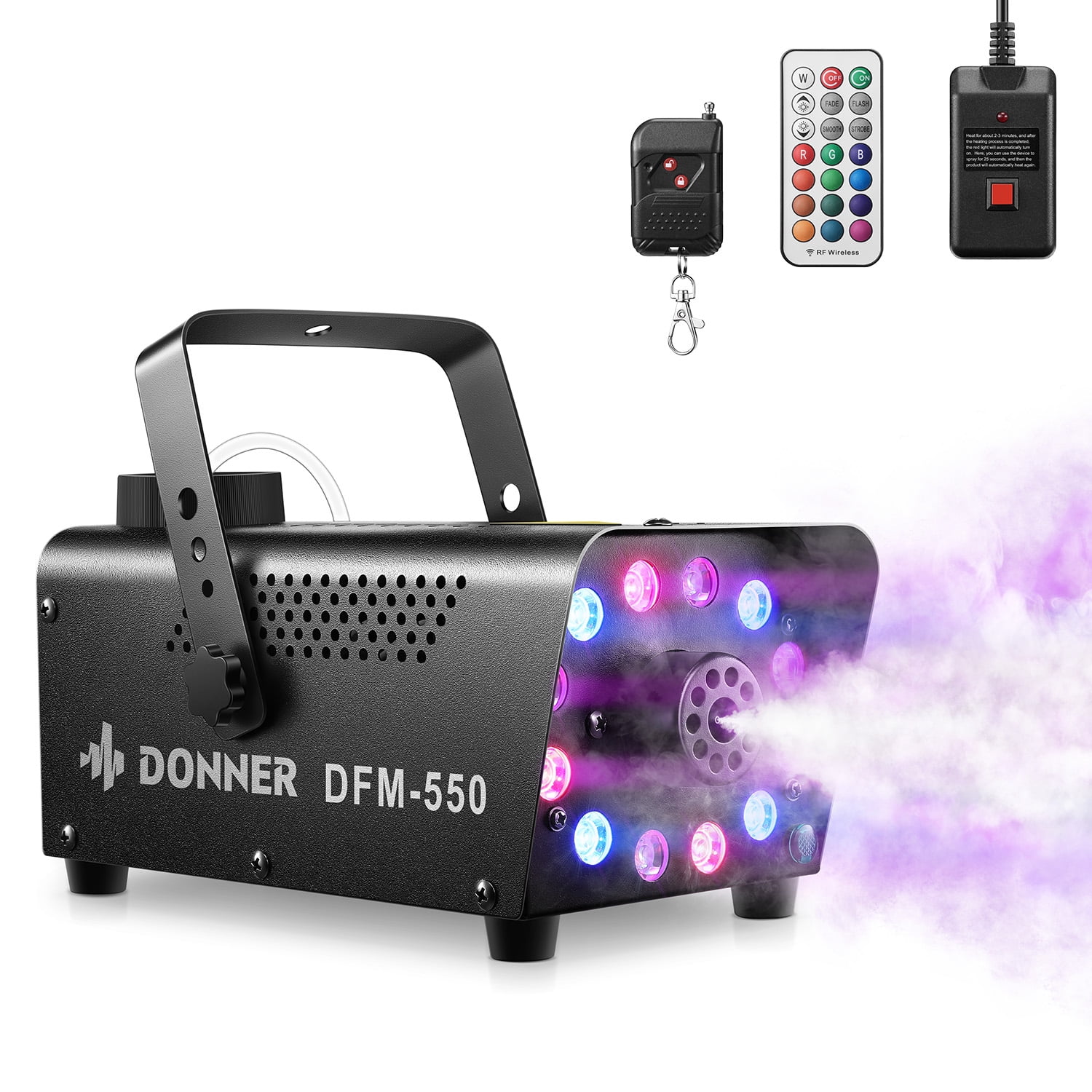Donner Halloween Fog Machines 600W,  3000 CFM, 13 Colors, 12 RGB LED Lights, Smoke Machine for Party Wedding