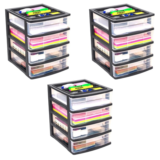 Organizador de Escritorio y Mostrador Gracious Living con 4 Cajones Negro
