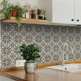 thumbnail image 2 of Mi Alma Blue Yellow Abstract Peel & Stick Vinyl Backsplash Tiles 5x5, 24 pcs, 2 of 9