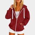 thumbnail image 2 of Sweat à Capuche Léger et Décontracté pour Femmes avec Poche Zippée pour Usage Quotidien en Automne et Saisons, 2 of 4