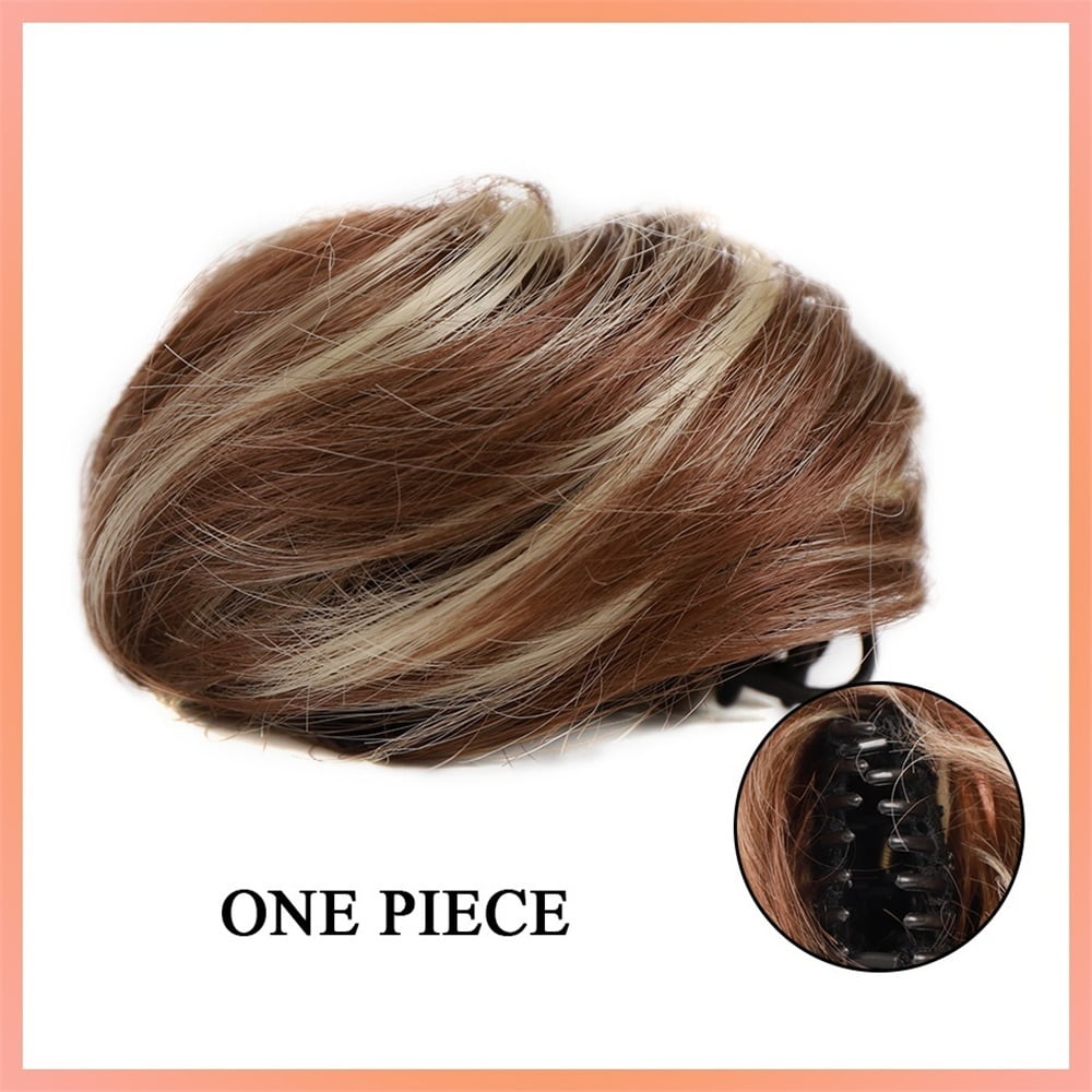 Messy Straight Hair Bun Donut Chignon Synthetic Claw Clip Hair Bun Chignon Hair Extensions for Women