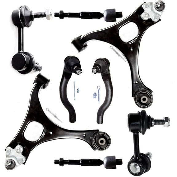 CCIYU Front Sway Bar Links Control Arms And Ball Joints Assembly Lower Driver Passenger Side Inner Tie Rod Ends Outer Tie Rod Ends Compatible fit for 2006-2011 for Honda Civic 8pcs Suspension Kit