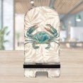 thumbnail image 3 of Designocracy 892046 6 x 3 x 3 in. Vintage Crab Coastal Cell Phone Stand with Wood Mobile Holder Organizer, 3 of 11
