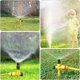 thumbnail image 4 of Aspersor de jardín de 3 piezas, aspersor de césped de 360 ​​grados, aspersor giratorio, riego automático, rociador de riego ajustable para césped, jardín, patio, plantas, flores, verduras, 4 of 5