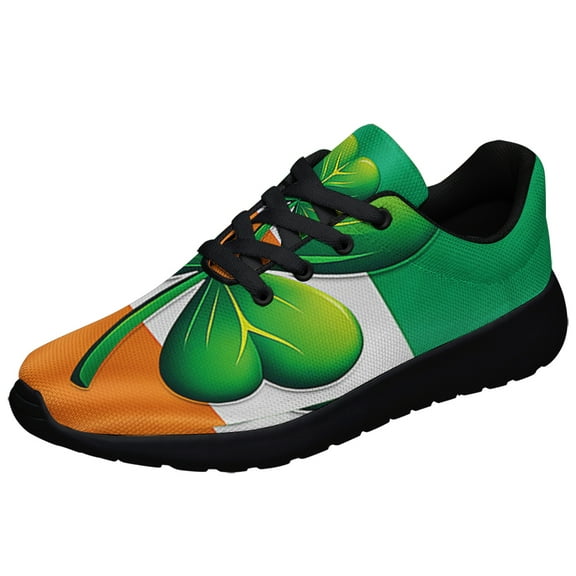 Irish Shamrock St Paddy's Celebration Shoes Sneakers Black Size 3.5