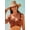 Cinnamon Shimmer, variant on Women's Shimmer Shirred Ring Bandeau Bikini Top