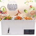 thumbnail image 3 of 4-pan 110V Electric Preservation Soup Pool Commercial Food Warmer Stainless Steel Silver, 3 of 13