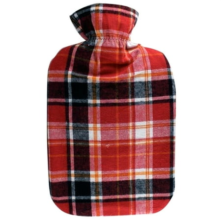 Acqua Sapone Fleece Red-Gray Fleecy Plaid Plushie Cover for 2l Fashy Bottle (bottle not included)