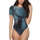 thumbnail image 1 of Balery Mystical Forest Elk Body de cuello redondo de manga corta para mujer Tops de manga corta Tops básicos-Large, 1 of 7