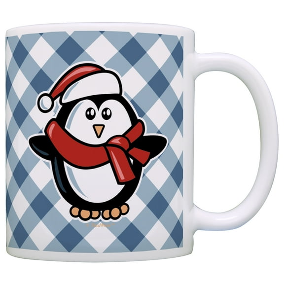 ThisWear Christmas Coffee Mug Penguin in Santa Hat Christmas Mugs for Women Stocking Stuffers 11 ounce Coffee Mug Penguin