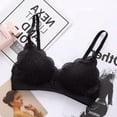 thumbnail image 2 of Sujetador con correa para mujer Sujetador push-up sexy Sujetador con encaje para niña Diseño transpirable 3/4 Copa sin alambre, Negro, 70 = 32AB kenally AP001484-04B, 2 of 7