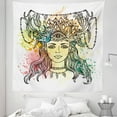 thumbnail image 1 of Occult Tapestry, Female Shaman with Third Eye Form on Head with Watercolors Splash Occultism Drawing, Fabric Wall Hanging Decor for Bedroom Living Room Dorm, 5 Sizes, Multicolor, by Ambesonne, 1 of 1