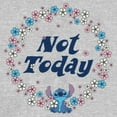thumbnail image 2 of Junior's Lilo & Stitch Not Today Floral Circle Graphic Tee Athletic Heather Medium, 2 of 3