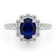 thumbnail image 2 of HeartsAndYou 2.5ct Natural Blue Sapphire & Diamond Ring Floral 100% REAL 14k SOLID White Gold, 2 of 9